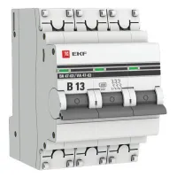 Автоматический выключатель EKF PROxima 3P 13А (B) 4,5кА, mcb4763-3-13B-pro