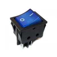 Выключатель клавишный 250V 16А (4с) ON-OFF синий  с подсветкой (RWB-502, SC-767, IRS-201-1)  REXANT Индивидуальная упаковка 1 шт