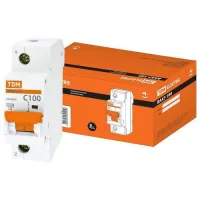 Автоматический выключатель TDM ВА47-100 1P 100А (C) 10кА, SQ0207-0055