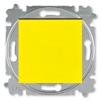 Выключатель 1-клавишный кнопочный ABB LEVIT, скрытый монтаж, желтый / дымчатый черный, 2CHH599145A6064