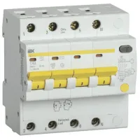 Дифавтомат IEK АД14S 4P 63А ( C ), 300 мА ( AC ), MAD13-4-063-C-300