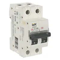 Автоматический выключатель IEK ARMAT 2P 20А (C) 6кА, AR-M06N-2-C020