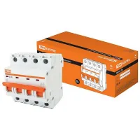 Автоматический выключатель TDM Electric ВА47-29 4P 4А (B) 4.5кА, SQ0206-0052