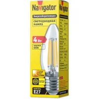 Лампа филаментная светодиодная Navigator свеча NLL-F-C35-4-230-2.7K-E27, 14005