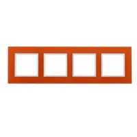 ЭРА Elegance Оранжевый+Белый Рамка 4-местная стекло 14-5104-22