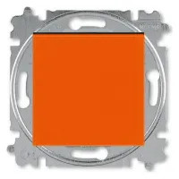Выключатель 1-клавишный кнопочный ABB LEVIT, скрытый монтаж, оранжевый / дымчатый черный, 2CHH599145A6066