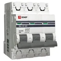Автоматический выключатель EKF PROxima 3P 16А (C) 4.5кА, mcb4763-3-16C-pro