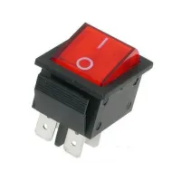 Выключатель клавишный 250V 15А (6с) ON-ON красный  с подсветкой (RWB-506, SC-767)  REXANT