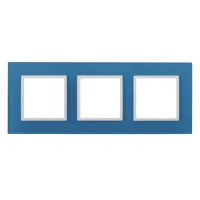 ЭРА Elegance Голубой+Белый Рамка 3-местная стекло 14-5103-28