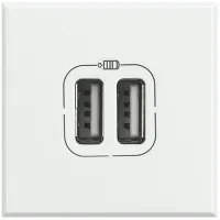 Розетка USB для зарядки мобильных устройств 2х1100мА / 1х2400мА 2 модуля Axolute Белый