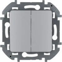 Выключатель двухклавишный - INSPIRIA - 10 AX - 250 В~ - алюминий