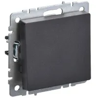Выключатель одноклавишный проходной IEK BRITE 10А ВС10-1-6-БрЧ черный, BR-V12-0-10-K02