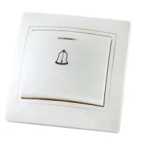 Кнопка звонковая с подсветкой 6А белая Таймыр TDM