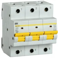 Автоматический выключатель IEK ВА47-150 3P 63А (D) 15кА, MVA50-3-063-D