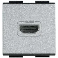 Розетка HDMI BTicino LIVING LIGHT, скрытый монтаж, алюминий, NT4284