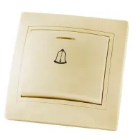 Кнопка звонковая с подсветкой 6А сл. кость Таймыр TDM