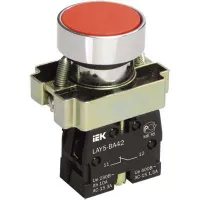 Кнопка управления IEK, LAY5-BA41, без подсветки, красная BBT60-BA-K04