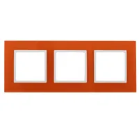 ЭРА Elegance Оранжевый+Белый Рамка 3-местная стекло 14-5103-22