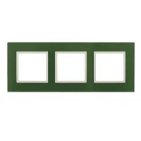 ЭРА Elegance Зелёный+ Слоновая Кость Рамка 3-местная стекло 14-5103-27