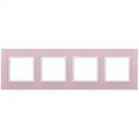 Рамка на 4 поста стекло Эра Elegance розовый+белый 14-5104-30