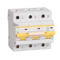 Автоматический выключатель IEK ВА 47-100 3P 80А (D) 10кА, MVA40-3-080-D