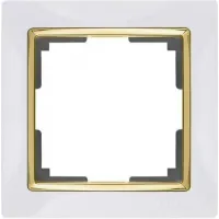 Рамка Werkel Snabb 1-местная белый/золото WL03-Frame-01-white-GD