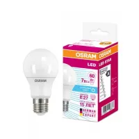 Лампа светодиодная OSRAM A60 7Вт E27 600 Лм 6500 К, 4058075161917