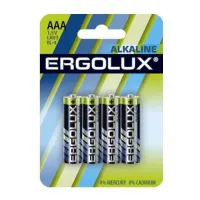 Батарейка Ergolux LR03 Alkaline BL-4 (LR03 BL-4, батарейка,1.5В)