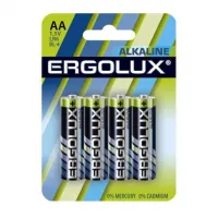 Батарейка Ergolux LR6 Alkaline BL-4 (LR6 BL-4, батарейка,1.5В)