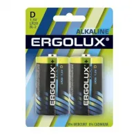 Батарейка Ergolux LR20 Alkaline BL-2 (LR20 BL-2, батарейка,1.5В)