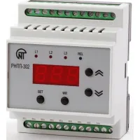 Трехфазное реле контроля напряжения/перекоса фаз РНПП-302 8А на DIN-рейку вольтметр