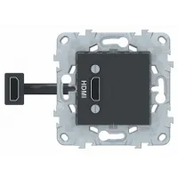 Розетка HDMI Schneider Electric UNICA NEW, антрацит, NU543054