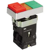Кнопка управления IEK LAY5-BW8465, "I-O", сдвоенная с подсветкой BBD40-BW-K51