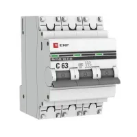 Автоматический выключатель EKF PROxima 3P 25А (C) 6кА, mcb4763-6-3-25C-pro
