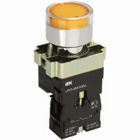 Кнопка управления IEK LAY5-BW3561 с подсветкой, желтый, 1з, ИЭК BBT50-BW-K05