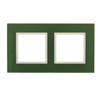ЭРА Elegance Зелёный+ Слоновая Кость Рамка 2-местная стекло 14-5102-27
