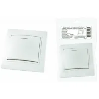 TDM  Таймыр  Белый  Выключатель 1-клавишный с подсветкой 10А (пром. упаковка, бакелит. основание) SQ1814-0504
