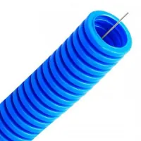 Труба ППЛ гибкая гофр. д.50мм, тяжёлая с протяжкой, 15м, цвет синий DKC 11550 (кратно 15)
