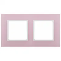 Рамка на 2 поста стекло Эра Elegance розовый+белый 14-5102-30