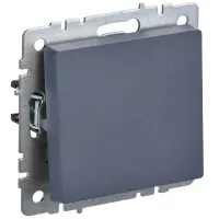 Выключатель одноклавишный проходной IEK BRITE 10А ВС10-1-6-БрМ маренго, BR-V12-0-10-K35