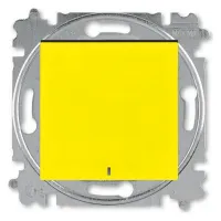 Выключатель 1-клавишный ABB LEVIT с подсветкой, скрытый монтаж, желтый / дымчатый черный, 2CHH590146A6064