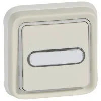 Кнопочный выключатель с подсветкой - с держателем этикетки - Н.О. + Н.З. контакты - Программа Plexo - серый - 10 A