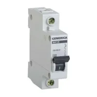 Автоматический выключатель IEK GENERICA 1P 63А (C) 4.5кА, MVA25-1-063-C