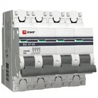 Автоматический выключатель EKF PROxima 4P 2А (C) 4.5кА, mcb4763-4-02C-pro
