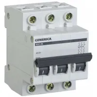 Автоматический выключатель IEK GENERICA 3P 63А (C) 4.5кА, MVA25-3-063-C