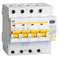 Дифавтомат IEK АД14 4P 10А (C) 4.5кА 30мА (AC), MAD10-4-010-C-030