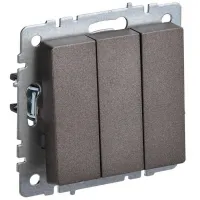 Выключатель трехклавишный IEK BRITE 10А ВС10-3-0-БрТБ бронза, BR-V30-0-10-K45