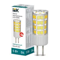 Лампа светодиодная LED капсула IEK 5Вт капсула 4000К G4 230В, LLE-CORN-5-230-40-G4