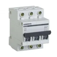 Автоматический выключатель IEK GENERICA 3P 16А (C) 4.5кА, MVA25-3-016-C