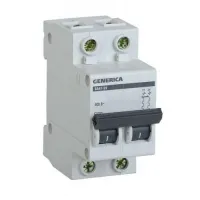 Автоматический выключатель IEK GENERICA 2P 6А (C) 4.5кА, MVA25-2-006-C